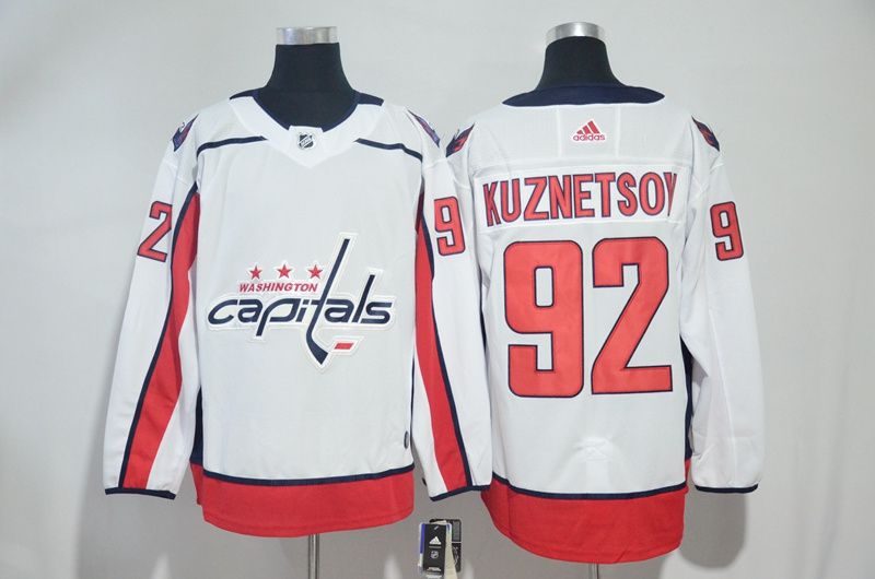 Men Washington Capitals 92 Kuznetsov White Adidas Hockey Stitched NHL Jerseys